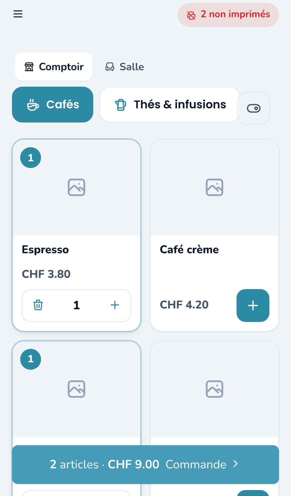 La caisse sur téléphone