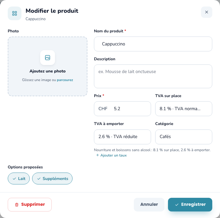 Formulaire produit