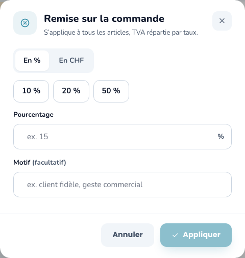 Fenêtre de remise